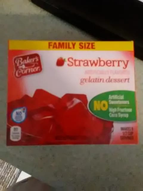 Is it Soy Free? Baker's Corner Strawberry Gelatin Dessert