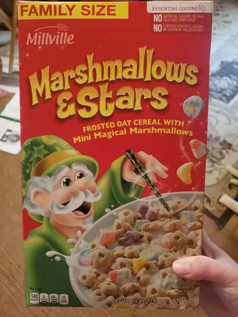 Is it Egg Free? Millville Marshmallows & Stars Frosted Oat Cereal With Mini Magical Marshmallows