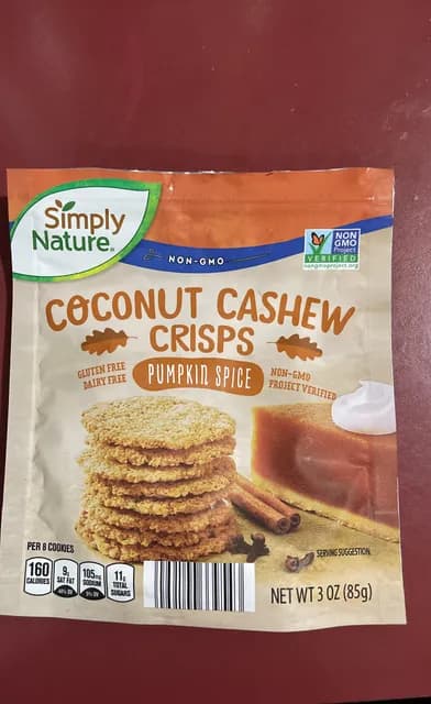 Is it Soy Free? Simply Nature Pumpkin Spice Coconut Cashew Crisps