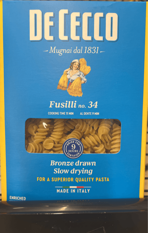 Is it Shellfish Free? De Cecco Fusilli No