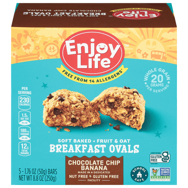 Is it Dairy Free? Breakfast Oval – Chocolate Chip Banana - Low Fodmap Certified