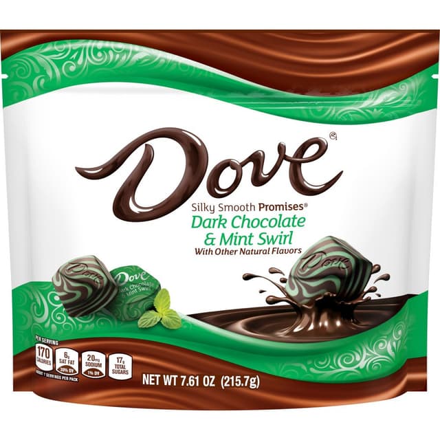 Is it Shellfish Free? Dove Promises Candy Dark Chocolate Mint Swirl