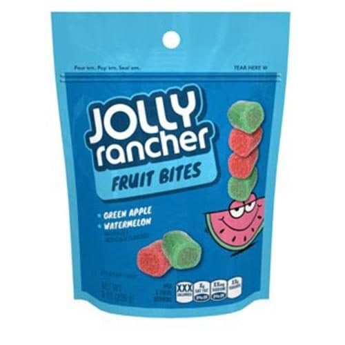 Is it Vegetarian? Jolly Rancher Bites Assorted Green Apple And Watermelon Flavored Chewy Candy Resealable