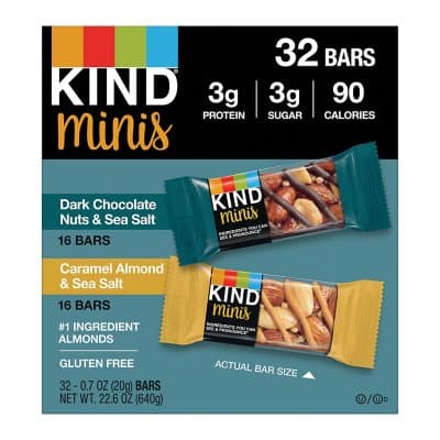 Is it Dairy Free? Kind Minis 16 Dark Chocolate Nuts & Sea Salt Bars And 16 Caramel Almond & Sea Salt Bars