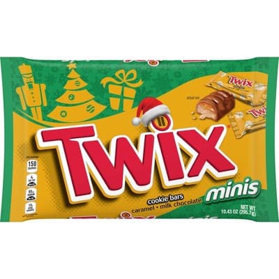 Is it Shellfish Free? Twix Holiday Minis Size Caramel Cookie Bar Christmas Candy